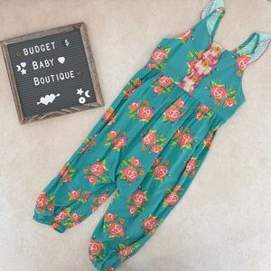 Matilda Jane Watch The Waves Teal Floral Jumpsuit